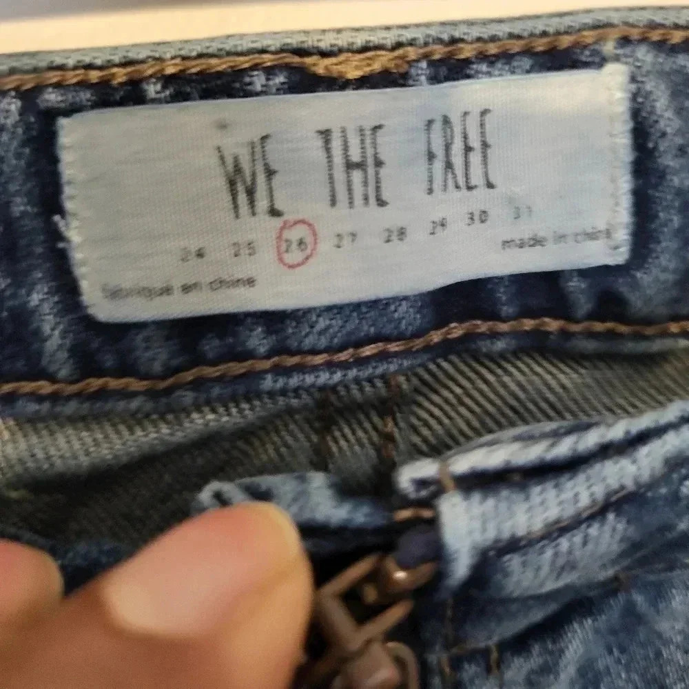 Free People We The Free Zip It Up Front Zipper Mini Denim Jean Skirt(26) - Picture 7 of 12